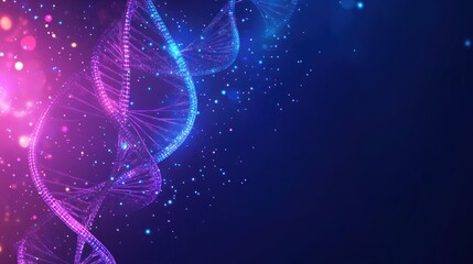 Abstract background with double helix and dna, vivid illustration seen from futuristic digital phenomena of science or medical research concept