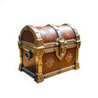 © magann - Ornate treasure chest standing on white background