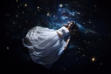 Wall Mural - Woman dress astronomy universe.