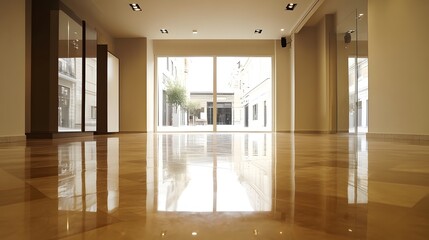 42. An empty corner in a stylish boutique with polished floors