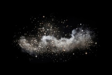 Cloud and moon with a sparkle astronomy fireworks universe.