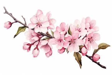 Wall Mural - Blossom flower plant white background.