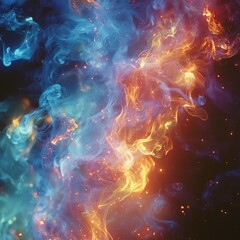Poster - Vibrant Colorful Explosions of Blazing Blues and Greens