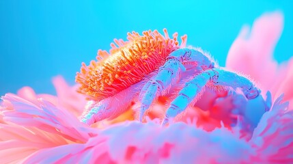 Poster - AI robot assessing market risks and uncertainties, illuminated by bright light, featuring high contrast and vivid colors, showcasing sharp details in a cheerful environment