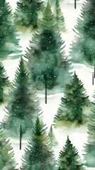 Canvas Print - Christmas trees backgrounds pattern plant.