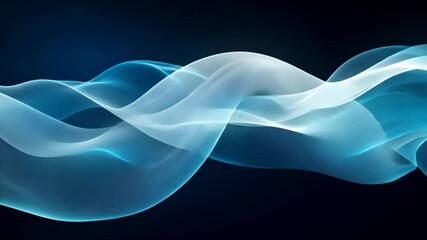 A light blue wave flows gracefully against a dark blue background