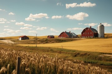 Canvas Print - Landscape farm architecture outdoors.