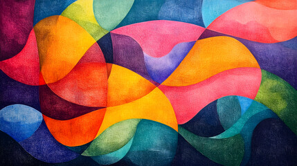 Poster - The vibrant multi colored background is freely drawn and has beautiful color contrasts.