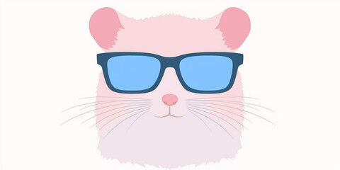 Wall Mural - Cool hamster wearing sunglasses.