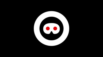 Poster - Video generic icon, red eyes symbol flat design animation.