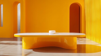 Wall Mural - Modern Yellow Interior with Table