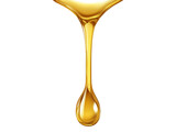 Golden liquid stream isolated on transparent or white background, png