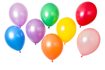 Wall Mural - Collection set of colorful balloons isolated on transparent or white background, png