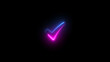 © kerenby - neon illustration of checkmark sign clip art, blue and pink glowing lines