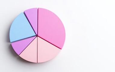 Colorful pie chart segments on a white isolated background.