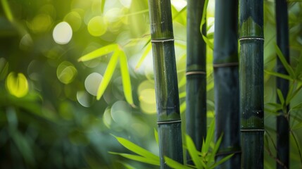 Canvas Print - Bamboo Grove in Sunlight