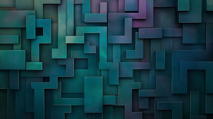 Poster - abstract geometric in multi-colored shades with geometric shapes and patterns. Labyrinth view. Minimalistic and attractive materialistic design