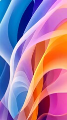 Poster - Colorful abstract wave pattern, vibrant digital art. Creative design and inspiration concept