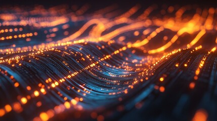 Poster - Abstract binary code and glowing circuit lines representing the technological landscape of high-tech processes