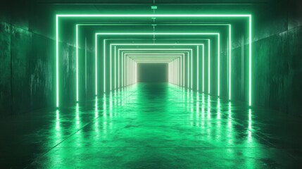 Wall Mural - Futuristic Neon Tunnel