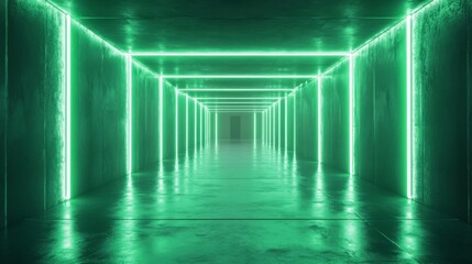 Canvas Print - Futuristic Neon Corridor