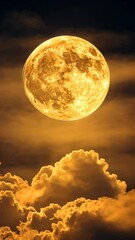Wall Mural - Full moon over dramatic clouds, night sky