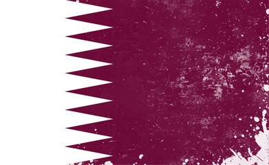 Canvas Print - Grunge Qatar flag vector illustration. The national flag of Qatar.