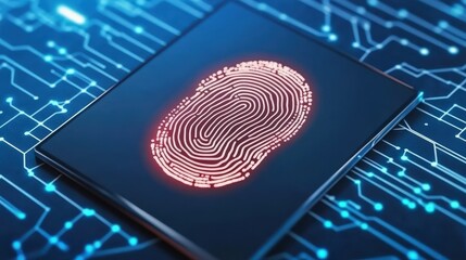 Poster - A computer chip with a fingerprint on it