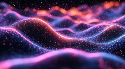 Poster - Futuristic Glowing Wave Pattern