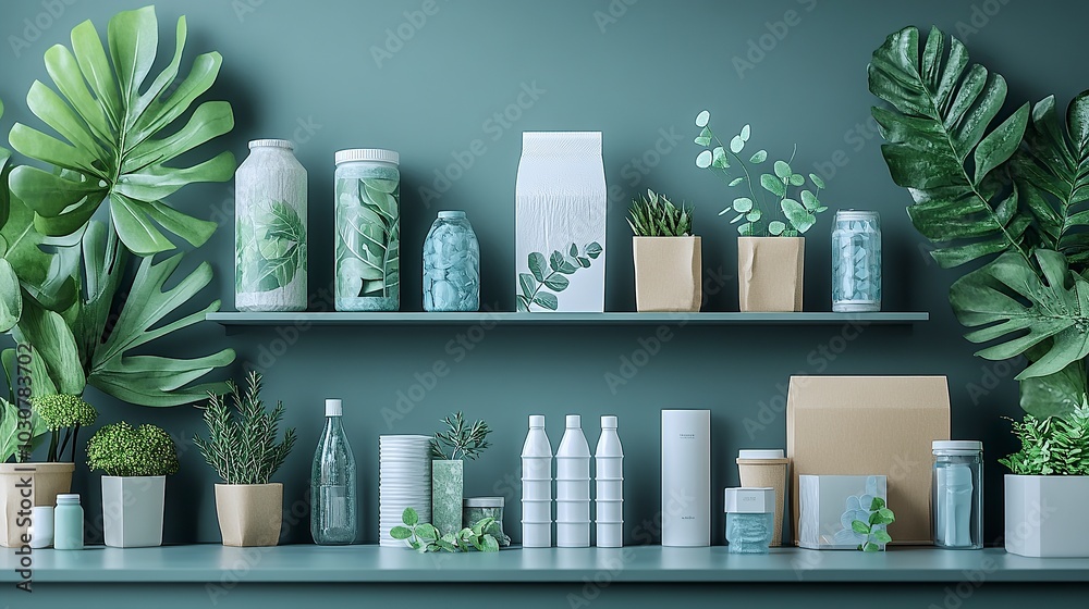 Mockups of sustainable packaging solutions featuring biodegradable ...
