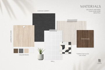 Wall Mural - Minimal tiles mood board