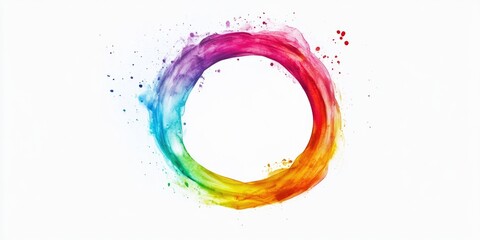 Rainbow Circle on White Background