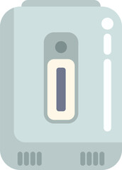 Poster - illustration of a modern electric water heater for domestic use, heating water inside a tank