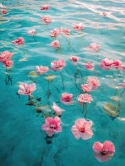 Poster - Pink Flowers on Water