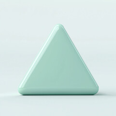 3D triangle of mint color on a white background