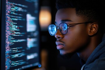 Poster - Man in front of computer