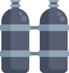 Sticker - Two oxygen tanks connected, showcasing the essential equipment for underwater exploration