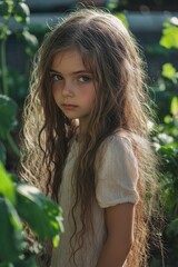 Canvas Print - Young girl in garden