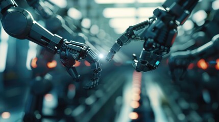 Aufkleber - Robotic Hands Touching