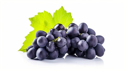 Vibrant Varieties: Captivating Black and Blue Grape Isolations on White