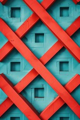 Poster - red and blue wall close up