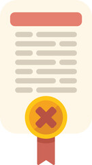 Poster - official document with cross sign is showing concept of rejected document