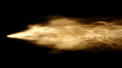 Poster - A stream of golden flames bursts forward against a black background, showcasing dynamic movement and vibrant energy. The glowing light creates an intense atmosphere and dramatic flair.