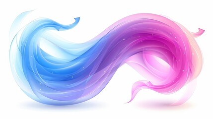 Poster - A vibrant abstract design featuring a flowing swirl of blue and pink colors melded together, creating a dynamic and eye-catching visual effect on a clean white background.
