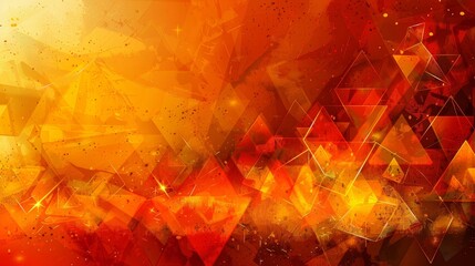 Poster - A dynamic composition showcases a blend of warm orange and yellow tones with geometric shapes and gradients, evoking a sense of energy and warmth, perfect for backgrounds or artistic projects.