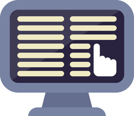 Fototapete - Illustration of a computer screen displaying an online survey and a hand cursor clicking a button
