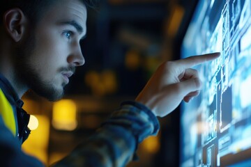 Man pointing to a computer screen