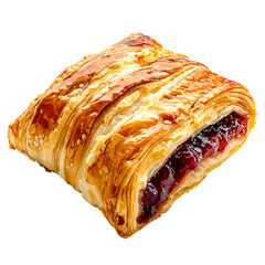 Jam filled puff pastry strudel