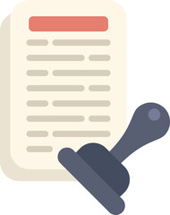 Poster - rubber stamp is pressing down on a document, leaving a red ink mark