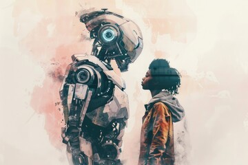 Poster - Man with Robot